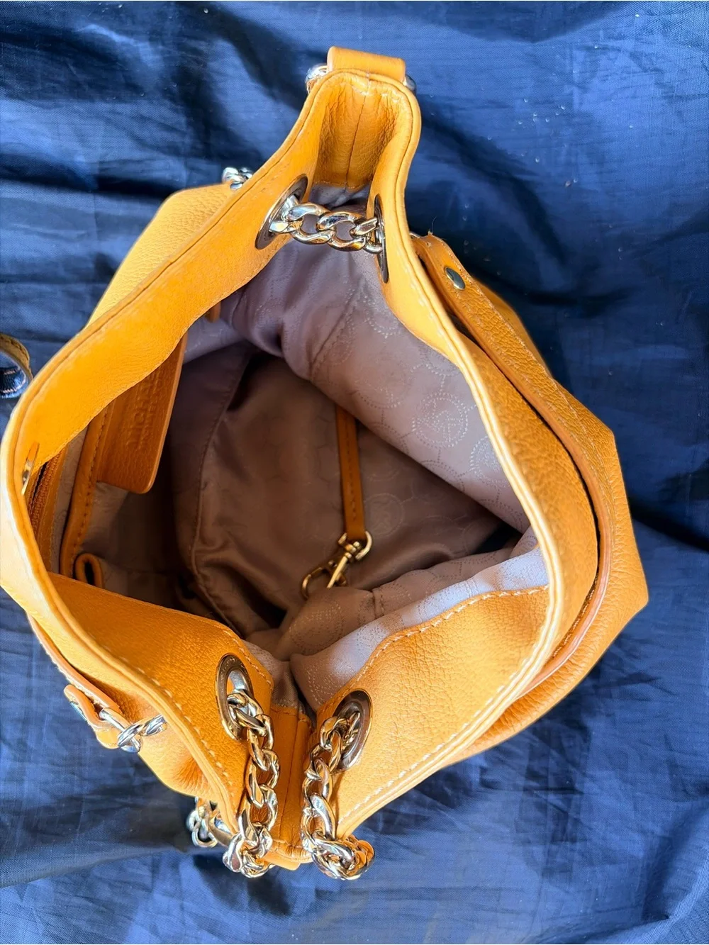 Michael Kors Yellow Leather Chain Shoulder Bag